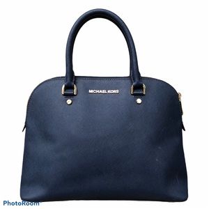 Michael Kors Cindy Dome navy satchel